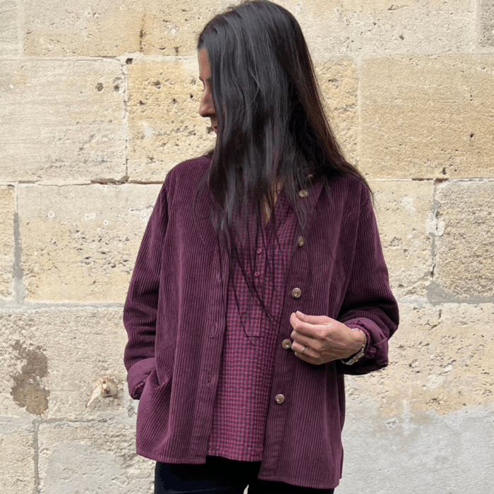 Veste velours col Balzac